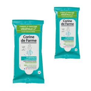 Lingettes Intimes Fraîcheur x10 - Fibre D'origine Végétale - Corine de Farme