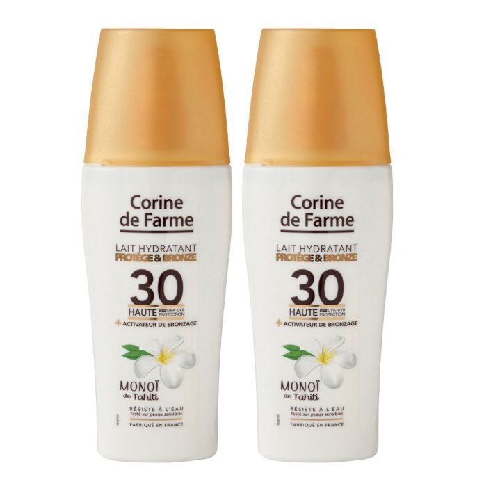 Lot de 2 Laits hydratants Protège et Bronze SPF30 - Corine de Farme