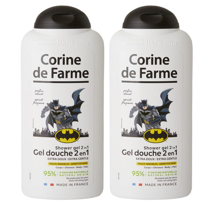 Lot de 2 Gel Douche 2en1 Extra Doux Corps & Cheveux Batman Corine de Farme