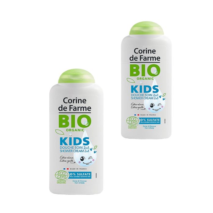 Lot de 2 Douches Soin Kids 2en1 300ml - Certifiées Bio - Corine de Farme