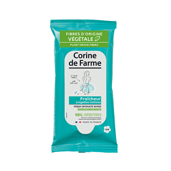 Lingettes Intimes Fraîcheur x10 – Fibre D’origine Végétale